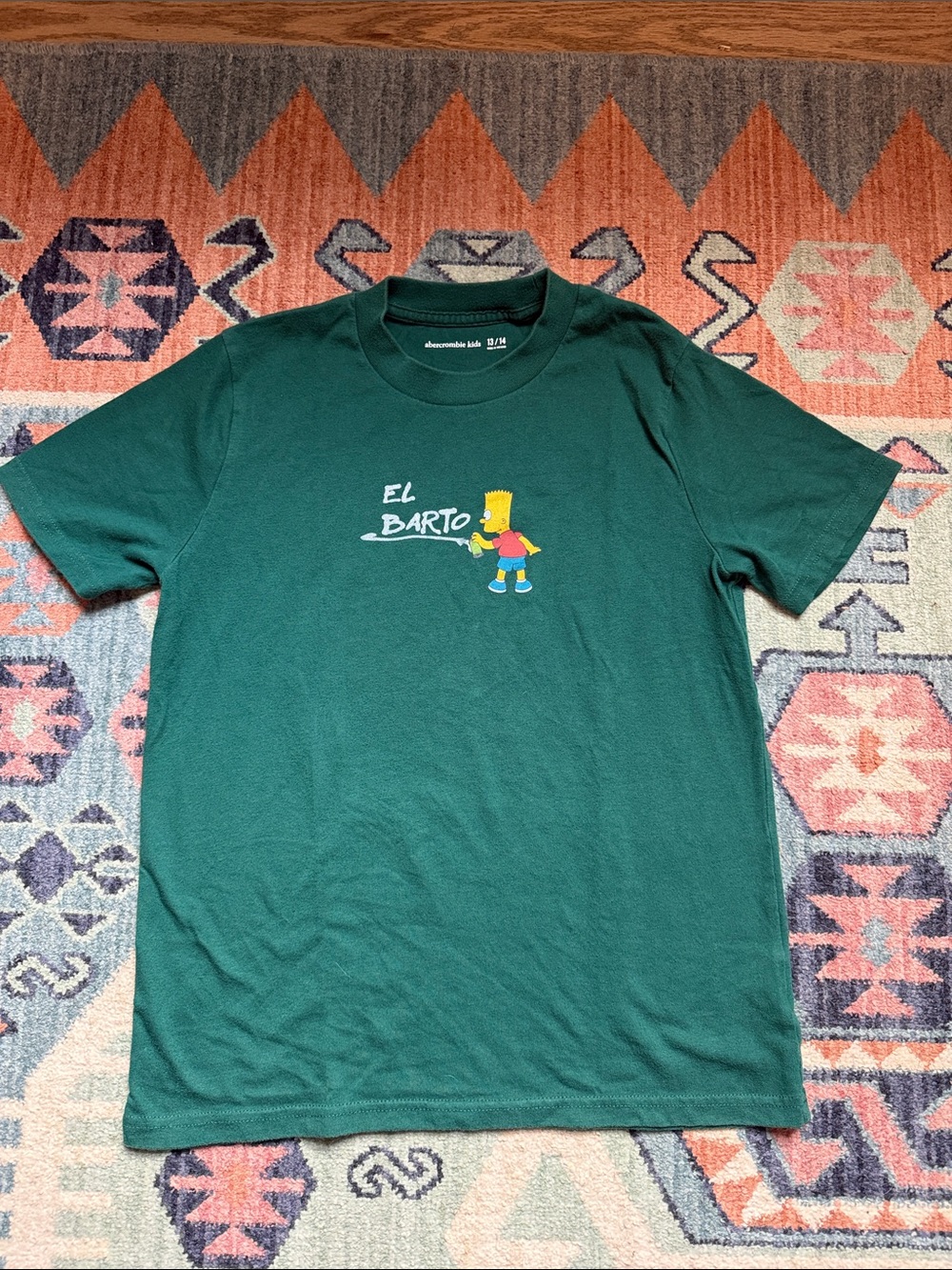 abercrombie kids Dark Green 'El Barto' Graphic Tee